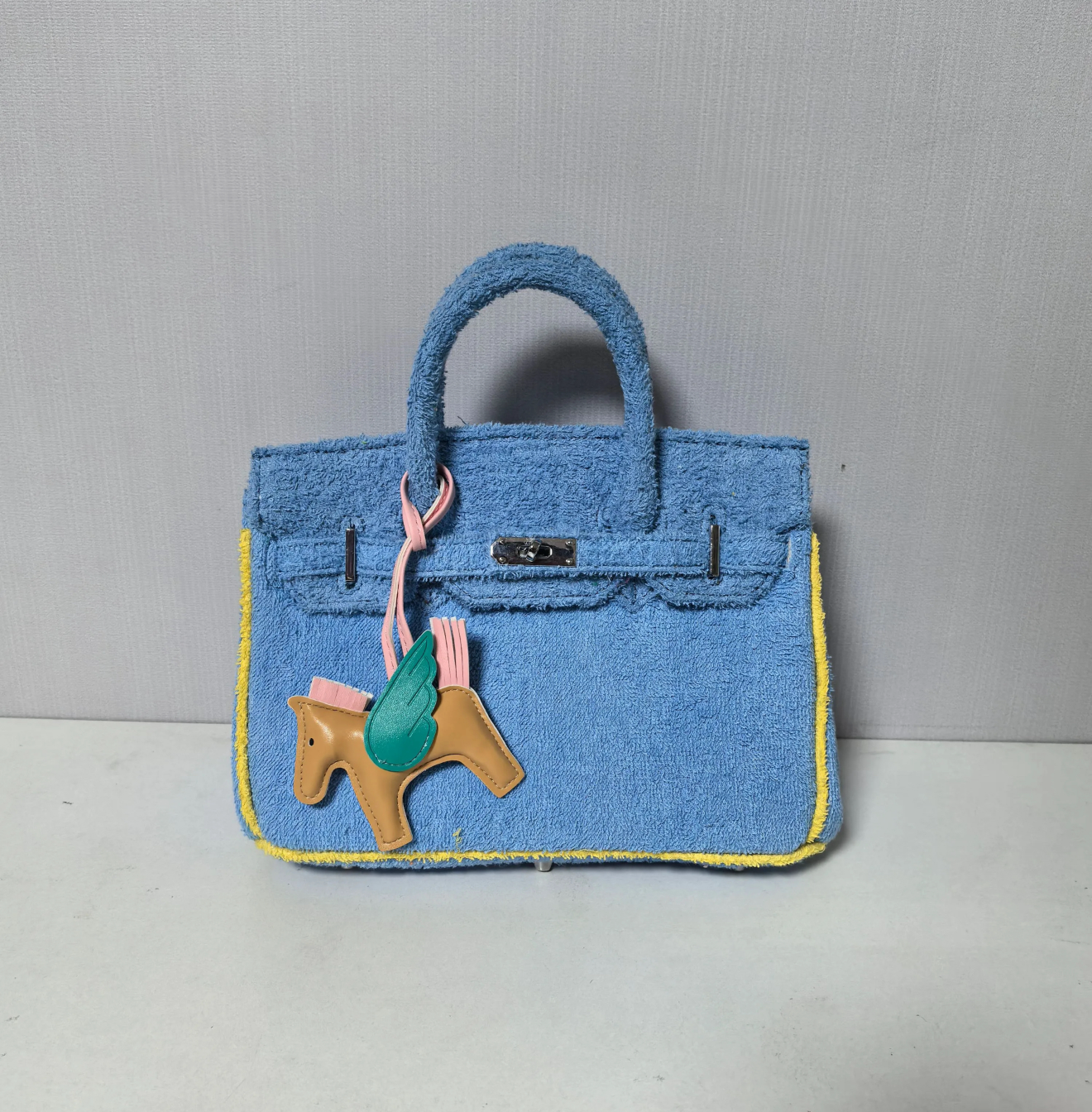 SMALL SKY BLUE TERRY TOTE