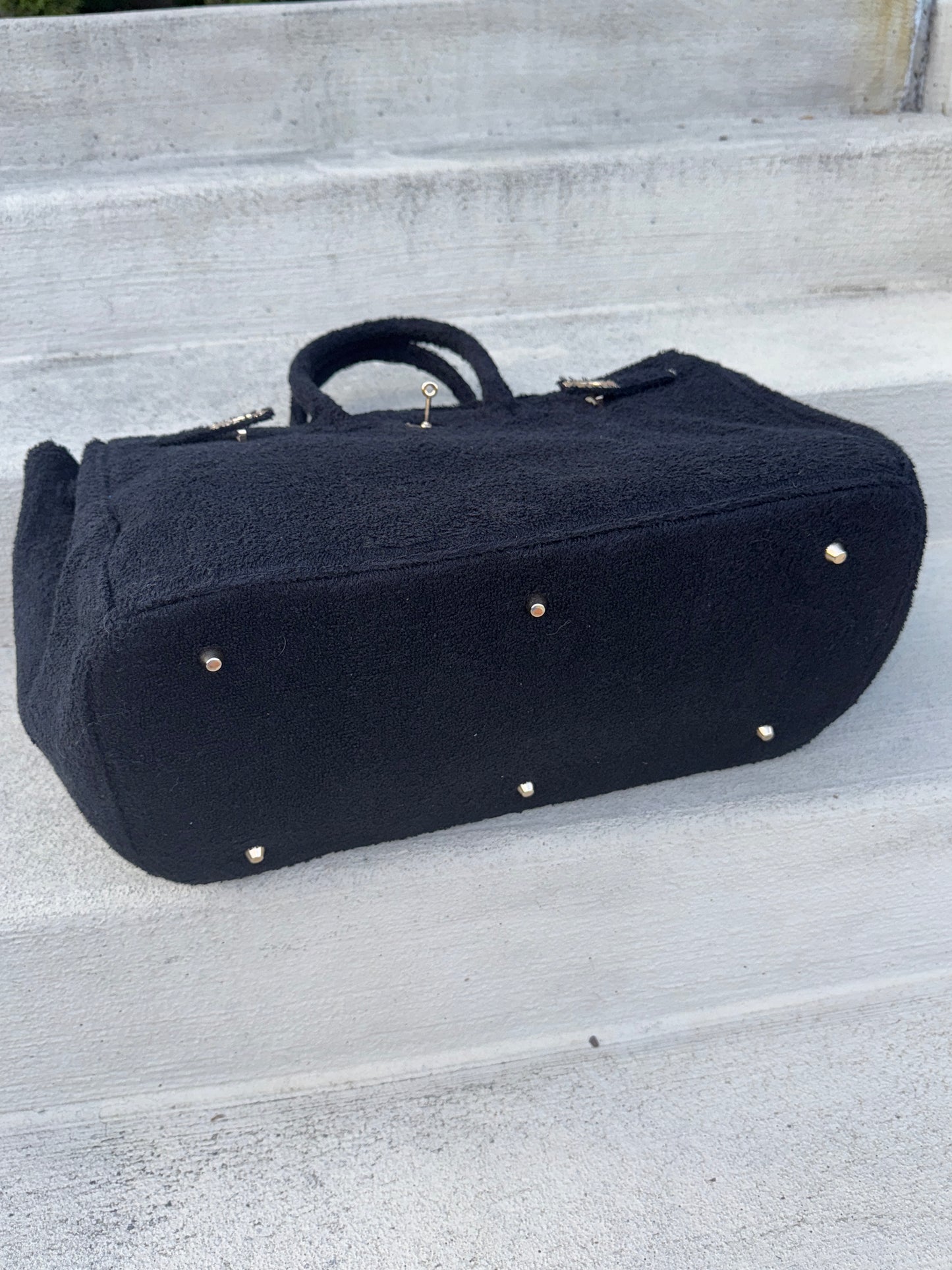 LARGE JET BLACK TERRY TOTE (PREORDER)